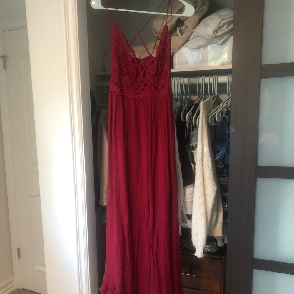 NWT Free People Adella Maxi Dress in Red